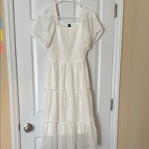 Elegant White Graduation Dress